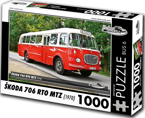 RETRO-AUTA© Puzzle BUS 6 - ŠKODA 706 RTO MTZ (1970) 1000 dílků - obrázek 1