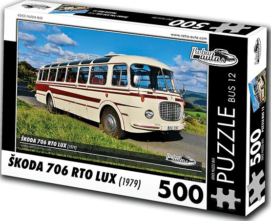 RETRO-AUTA© Puzzle BUS 12 - ŠKODA 706 RTO LUX (1979) 500 dílků - obrázek 1
