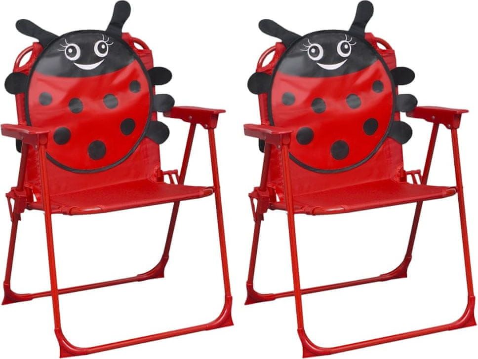 Dětské zahradní židle 2 ks červené textil - obrázek 1