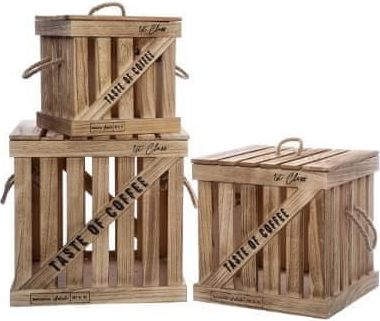 Atmosphera Sada dřevěných úložných boxů - 3 ks - obrázek 1