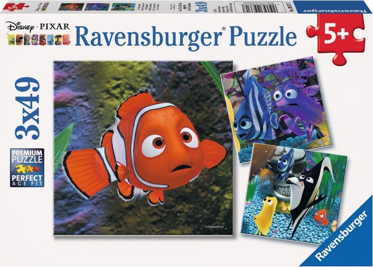 Ravensburger Disney Nemo V akváriu puzzle 3 x 49 dílků - obrázek 1