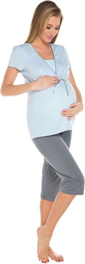 Stylomat Těhotenské a kojící pyžamo Felicita světlé modré, velikost XL - obrázek 1