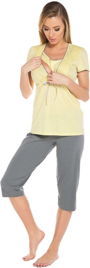 Stylomat Těhotenské a kojící pyžamo Felicita žluté, velikost XL - obrázek 1