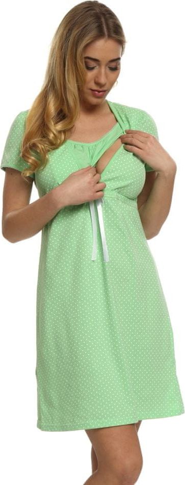 Stylomat Bavlněná těhotenská noční košile Alena zelená, velikost L - obrázek 1