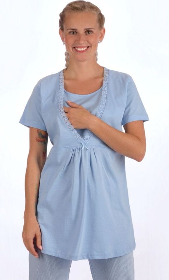 Vienetta Dámské pyžamo kapri mateřské Eva barva modrá, velikost XL - obrázek 1