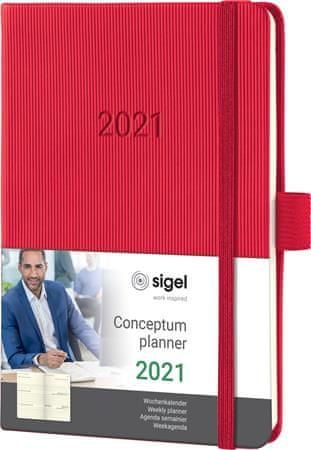 Sigel Diář "Conceptum", v němčině, A6, týdenní, 2021, tvrdé desky - obrázek 1
