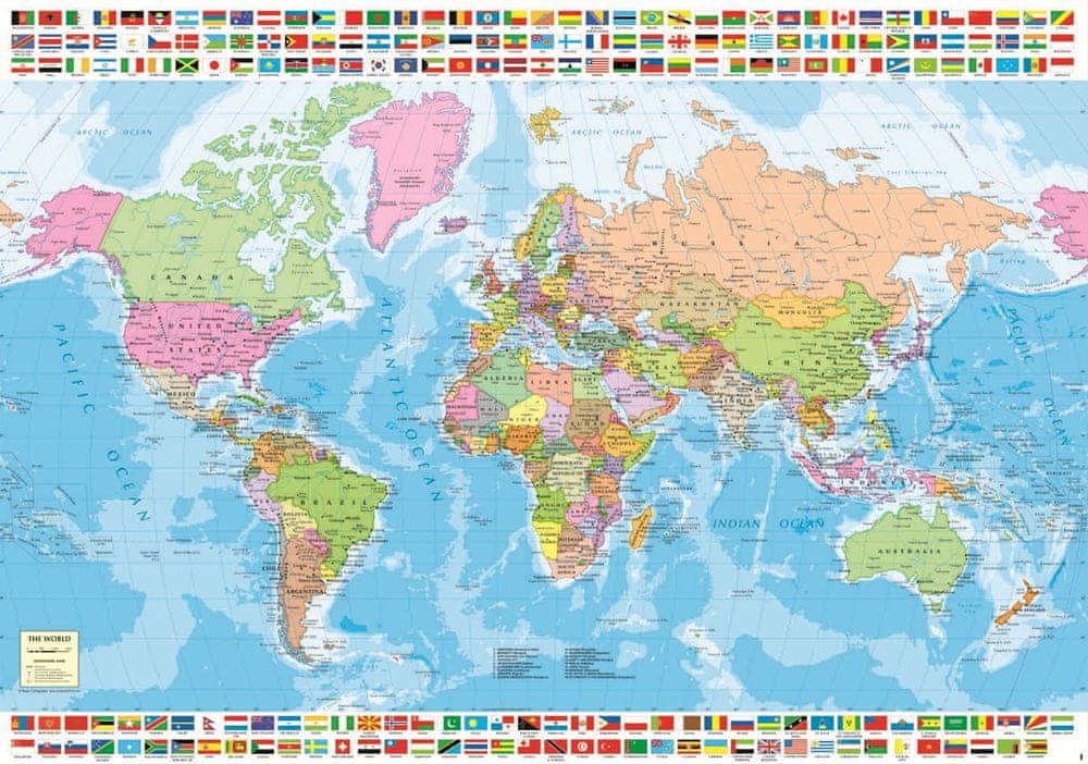 Educa Puzzle Politická mapa světa 1500 dílků - obrázek 1