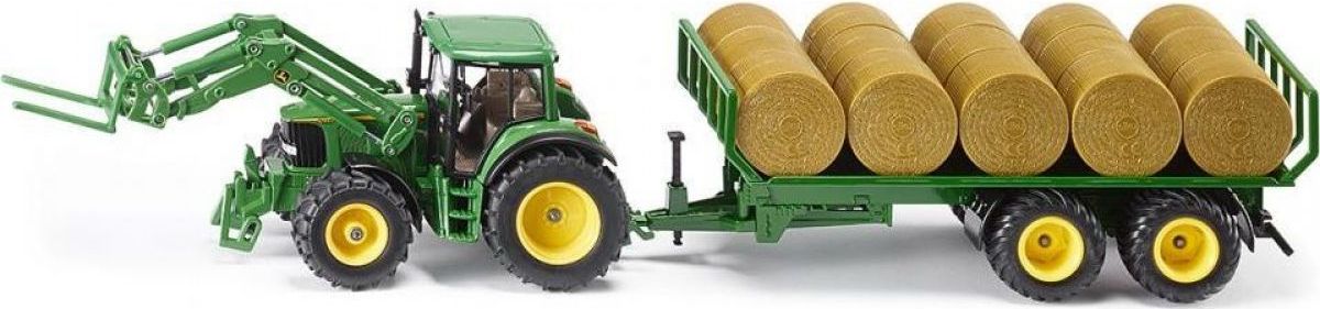 Siku Farmer Traktor s přívěsem na kulaté balíky 1:32 - obrázek 1