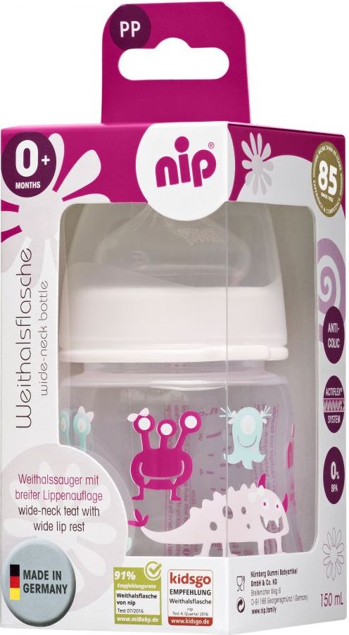 Lahev široká 150 ml PP NIP Silikon M Girl - obrázek 1