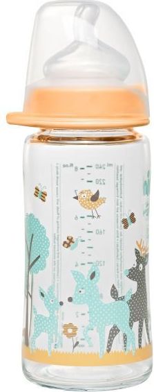 Skleněná lahev široká 240 ml PP NIP Silikon M - obrázek 2