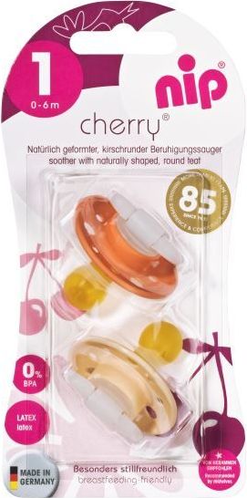 Šidítko kaučuk NIP Cherry Mix Barev 2 ks 6m+ - obrázek 2
