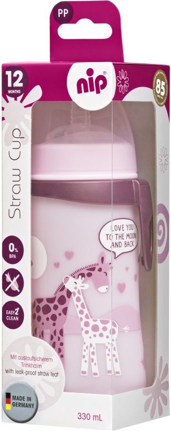 Lahev s brčkem 330 ml NIP Straw Cup - obrázek 1