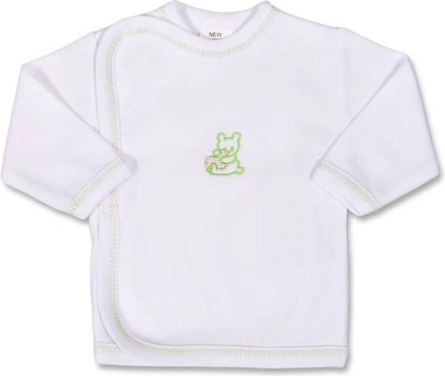 Kojenecká košilka New Baby vyšívaná se zeleným medvídkem velikost 68 - obrázek 1