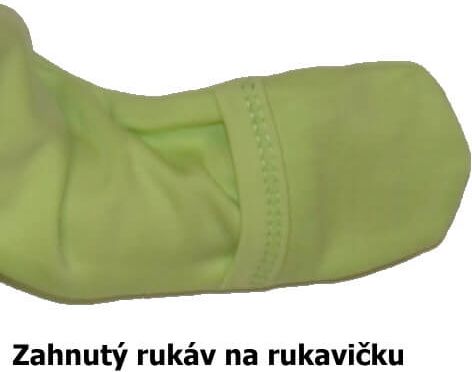 Kojenecká košilka Gama zelená s koťátkem a rukavičkovým rukávem velikost 50 - obrázek 2