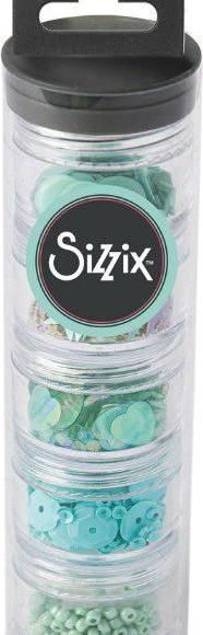 Sizzix Dekorační flitry a korálky tyrkysové, sizzix, plastové - obrázek 1