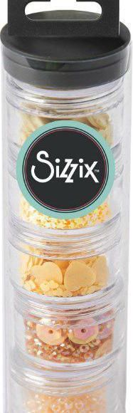 Sizzix Dekorační flitry a korálky žluté, sizzix, plastové - obrázek 1