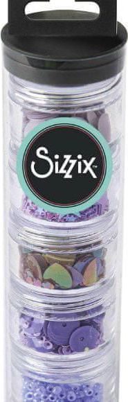 Sizzix Dekorační flitry a korálky fialové, sizzix, plastové - obrázek 1
