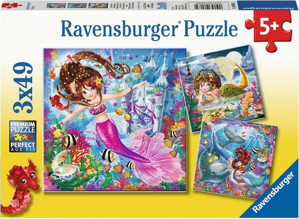 Ravensburger puzzle Mořské víly 3 x 49 dílků - obrázek 1