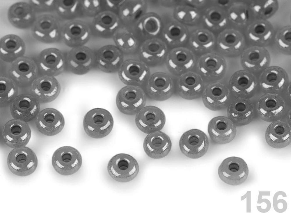 Kraftika 1sáček šedá rokajl 6/0 - 4mm perleťový, neprůhledný, korálky - obrázek 1