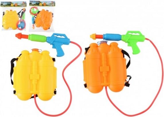 Vodní pistole s batohem/zásobníkem na záda plast 31cm 2 barvy v sáčku - obrázek 1