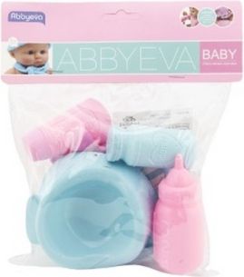 Sada péče o miminko plast lahvička 11cm + nočník s doplňky v sáčku - obrázek 2