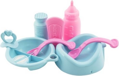 Sada péče o miminko plast lahvička 11cm + nočník s doplňky v sáčku - obrázek 3