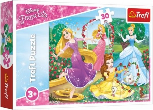 Puzzle Princezny Disney 27x20cm 30 dílků v krabičce 21x14x4cm - obrázek 1