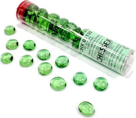 Hrací kameny skleněné - Crystal Light Green (40ks) - obrázek 1