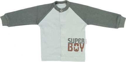 Mamatti Novozenecká bavlněná košilka, kabátek Super Boy, mátová-zelená, Velikost koj. oblečení 50 (0-1m) - obrázek 1