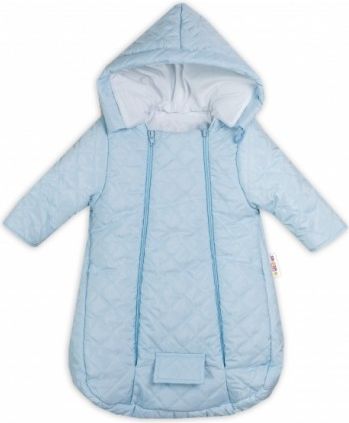 Kombinézka s kapuci do autosedačky, kočárku Lux Baby Nellys ®prošívaná - modrá, Velikost koj. oblečení 56 (1-2m) - obrázek 1
