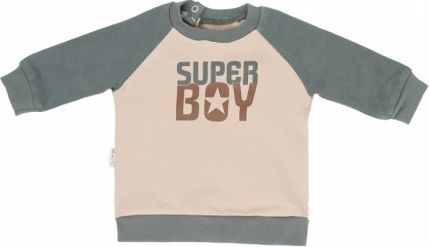 Mamatti Dětská mikina Super Boy, s bočním zapínáním, zeleno-mátová, Velikost koj. oblečení 68 (4-6m) - obrázek 1