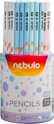 NEBULO Grafitová tužka, displej, pastelové barvy, HB, trojúhelníkový tvar, 72 ks - obrázek 1