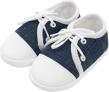 Capáčky kojenecké/Botičky nechodící - TENISKY jeans s bílou - 6-12měs. - obrázek 1