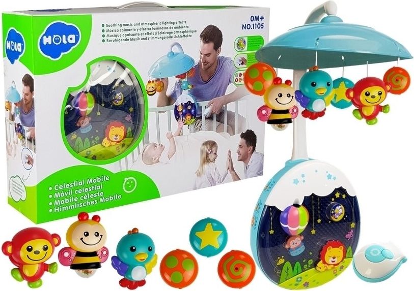 Huile Toys kolotoč nad postýlku s projektorem, DO - obrázek 1