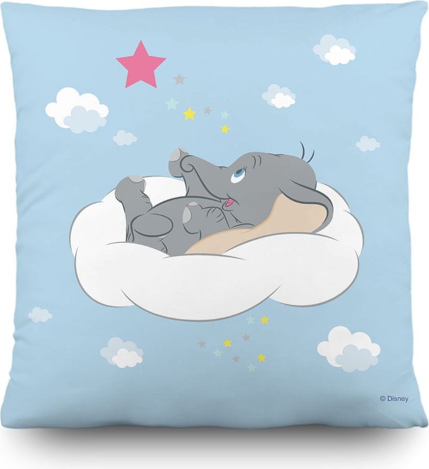 AG design Dekorativní polštář Dumbo na oblaku snů 40 x 40 cm, do dětského pokoje - obrázek 1