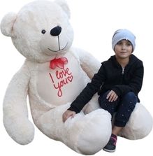 Hračka plyšová - MAXI MEDVĚD I LOVE YOU smetanový - 180cm - obrázek 1