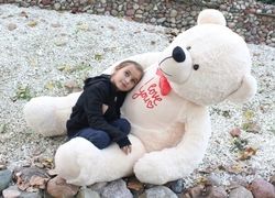 Hračka plyšová - MAXI MEDVĚD I LOVE YOU smetanový - 180cm - obrázek 2