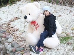 Hračka plyšová - MAXI MEDVĚD I LOVE YOU smetanový - 180cm - obrázek 3