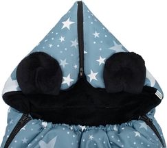 Fusak do kočárku i autosedačky fleece - HVĚZDY na šedém  - NewBaby - obrázek 3