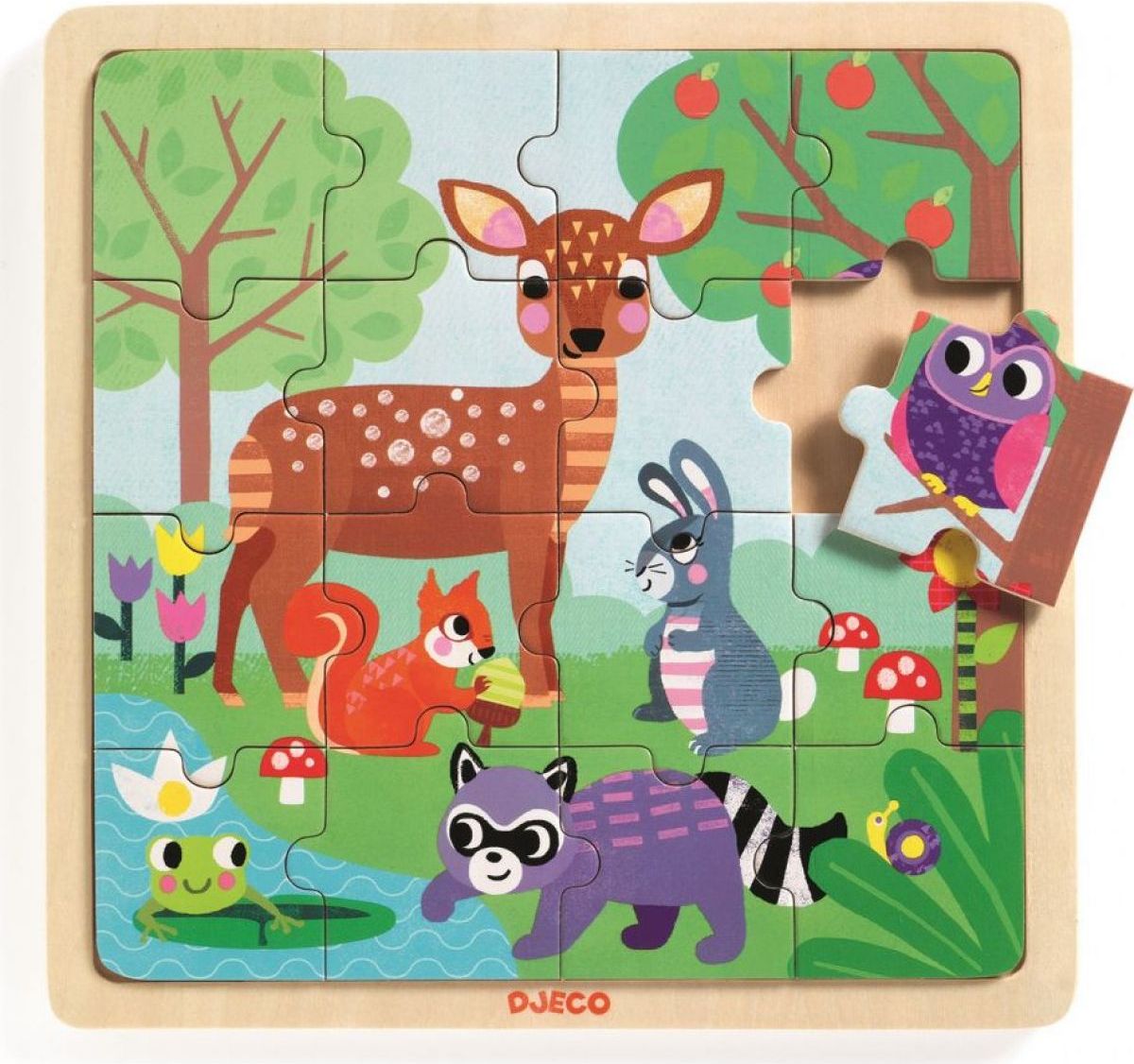 Djeco Dřevěné puzzle Lesní zvířatka - obrázek 2