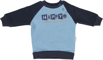 Mamatti Dětská mikina Happy, s bočním zapínáním, modrá-granát, Velikost koj. oblečení 68 (4-6m) - obrázek 1