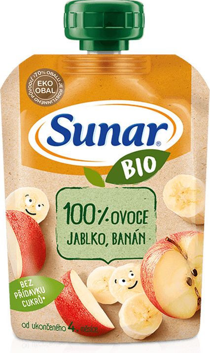 Sunar BIO kapsička Jablko banán 100g - obrázek 1