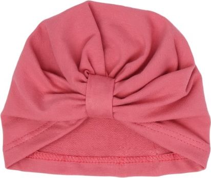 Mamatti Bavlněná dětská čepice - turban, Rozeta - růžová, Velikost koj. oblečení 0-1rok - obrázek 1