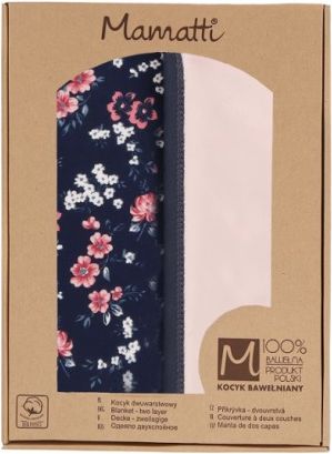 Mamatti Dětská oboustranná bavlněná deka, Flowers v dárk. krabičce - 80x90 cm - obrázek 1