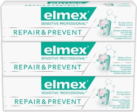 Elmex Zubní pasta pro úlevu od bolesti Sensitive Professional Repair & Prevent Trio 3 x 75 ml - obrázek 1