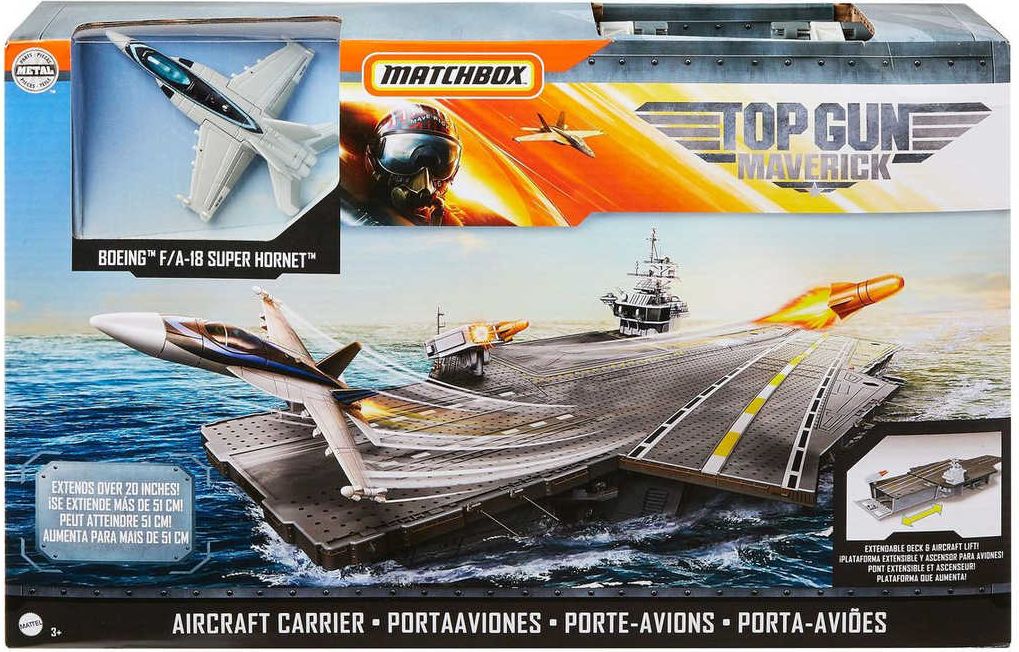 MATTEL Matchbox Top Gun: Maverick letadlová loď set s letadlem a doplňky - obrázek 2