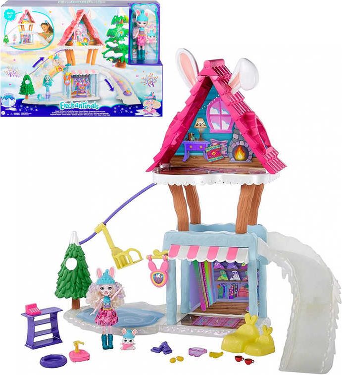 MATTEL Enchantimals horská chata herní set panenka s doplňky plast - obrázek 1