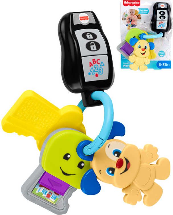 FISHER PRICE Baby svazek klíčů štěňátko na baterie CZ Světlo Zvuk pro miminko - obrázek 1