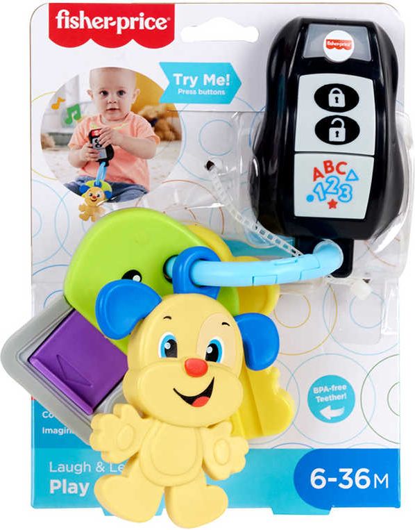 FISHER PRICE Baby svazek klíčů štěňátko na baterie CZ Světlo Zvuk pro miminko - obrázek 2