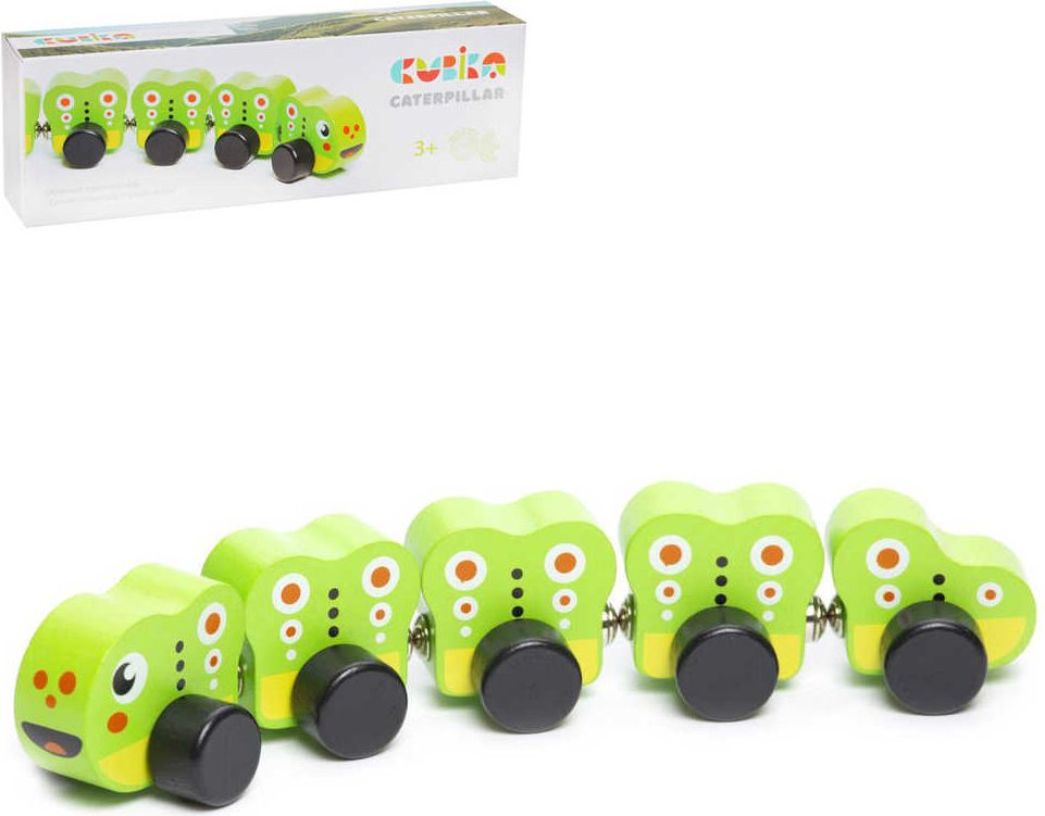 CUBIKA DŘEVO Housenka set 5 dílků s magnety *DŘEVĚNÉ HRAČKY* - obrázek 1